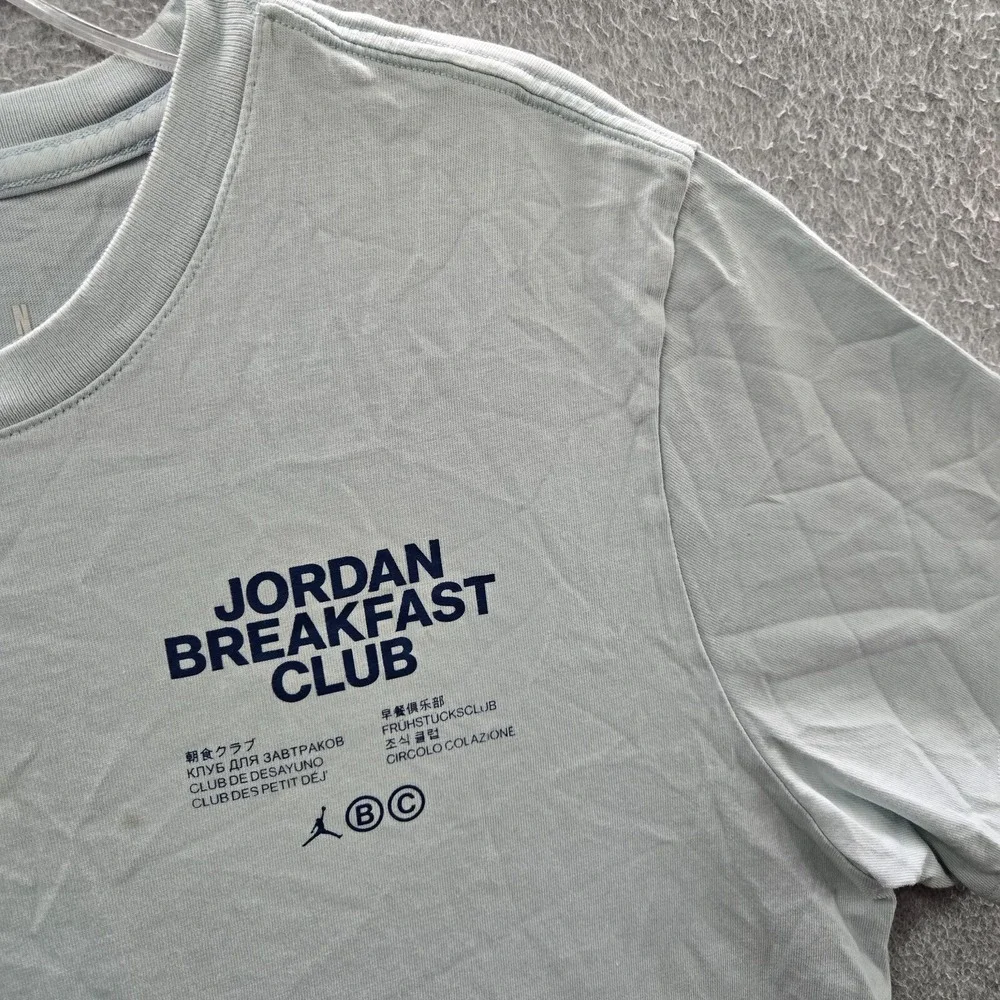 Air Jordan Men Shirt Large Blue Logo Breakfast Club Jumpman Tee READ